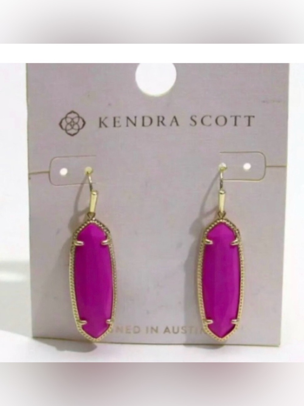 Kendra Scott Gold and Magenta Drop earrings new with tag